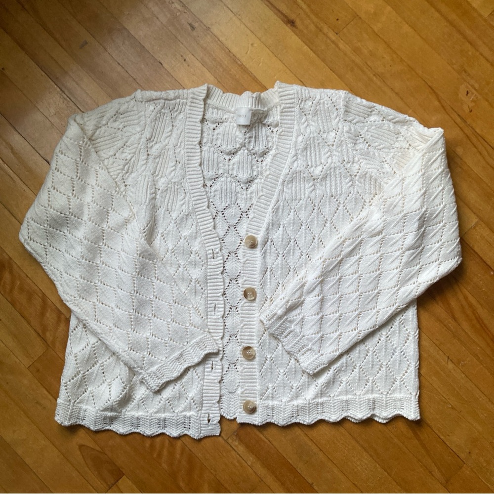 Cyrus Cream Knit Cardigan Sweater‎